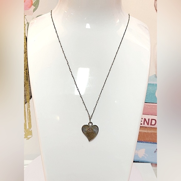 GUCCI Heart Motif Interlocking G Silver 925 Pendant Necklace - Picture 1 of 8